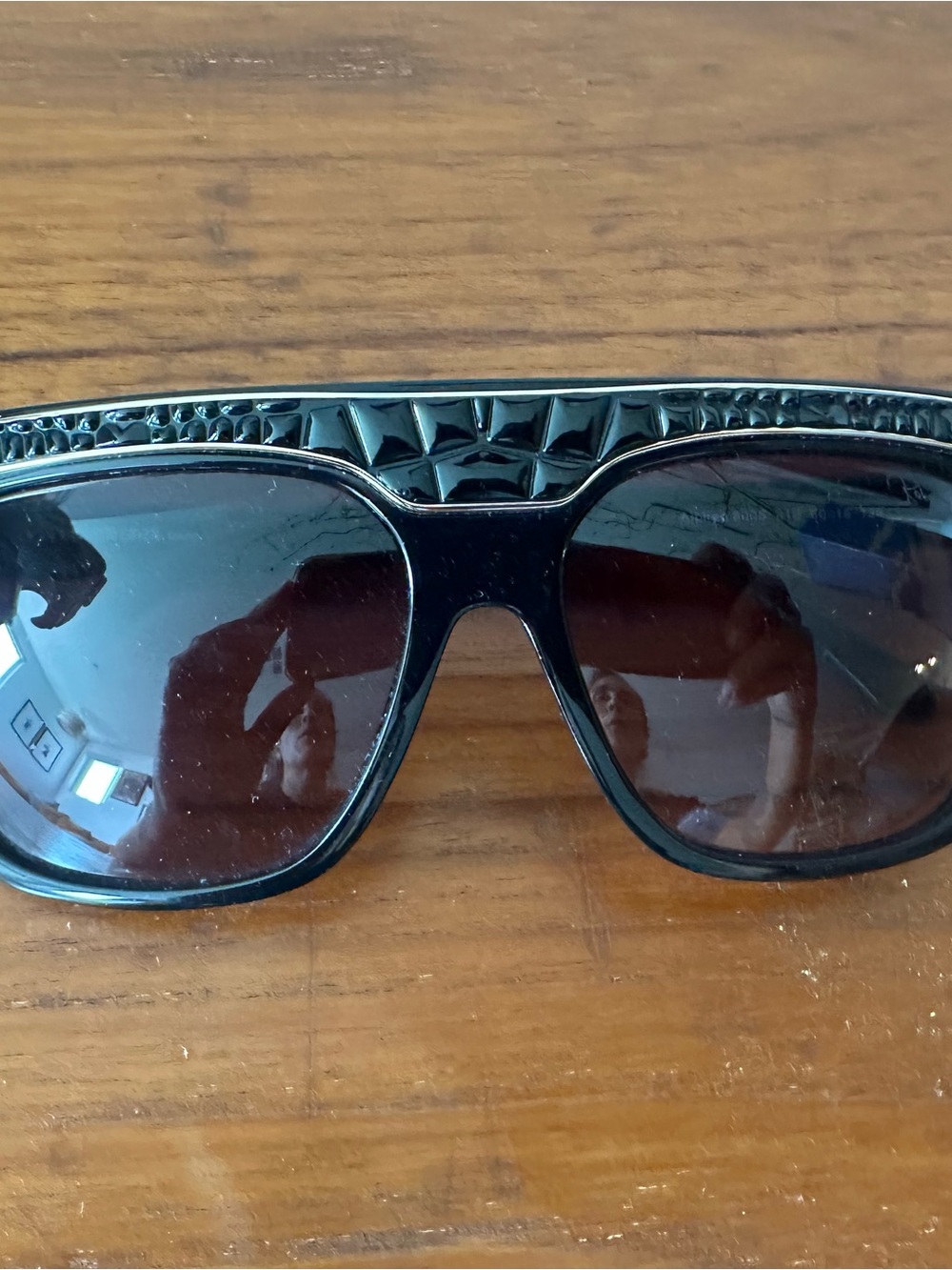 Roberto Cavalli Y2k Black alligator embossed sunglasses
